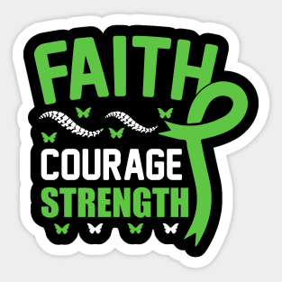 Scoliosis - Faith, Courage and Strength Sticker